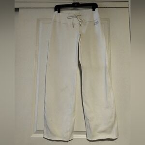 BEBE Sport White Sweatpants with Silver Rhinestone 'BEBE SPORT' Logo